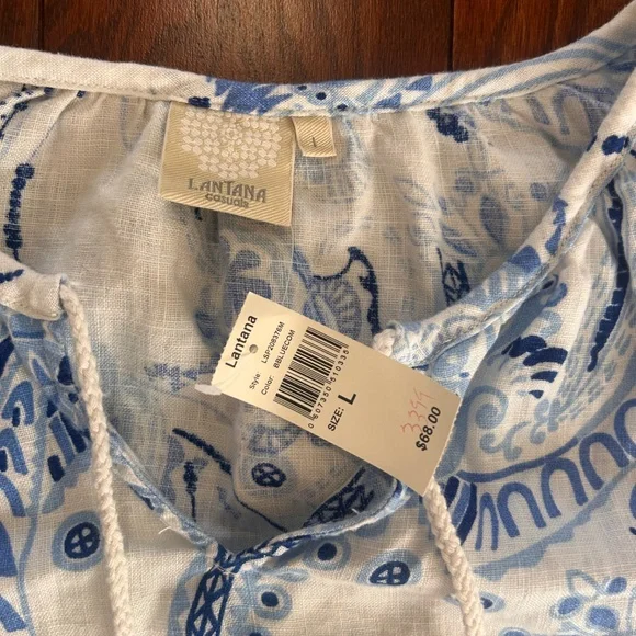 3 Shirts Tops Blouses 3/4 sleeve button up summer beach lightweight - Picture 3 of 15